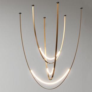 现代个性led艺术吊灯客厅餐厅样板房前台吧台设计师别墅复式楼梯