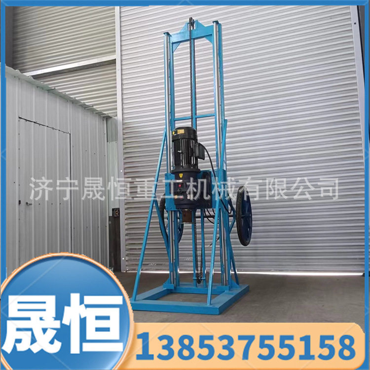 电动桩芯掏土机 山地丘陵可拆卸挖坑机 可移动带支架手摇螺丝桩