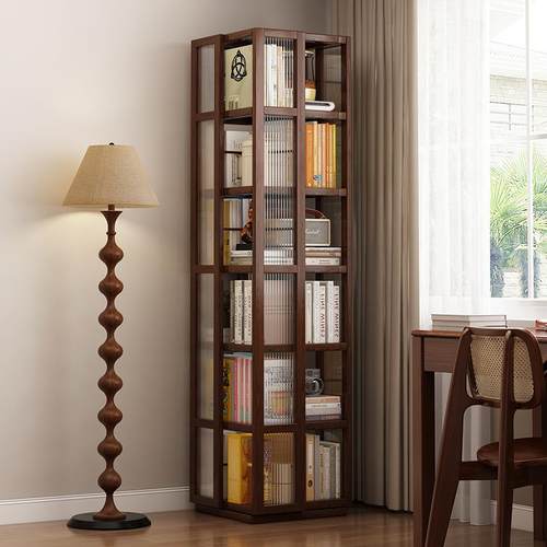 旋转书架落地置物架儿童书柜学生家用储物柜客厅展示架书本收纳架