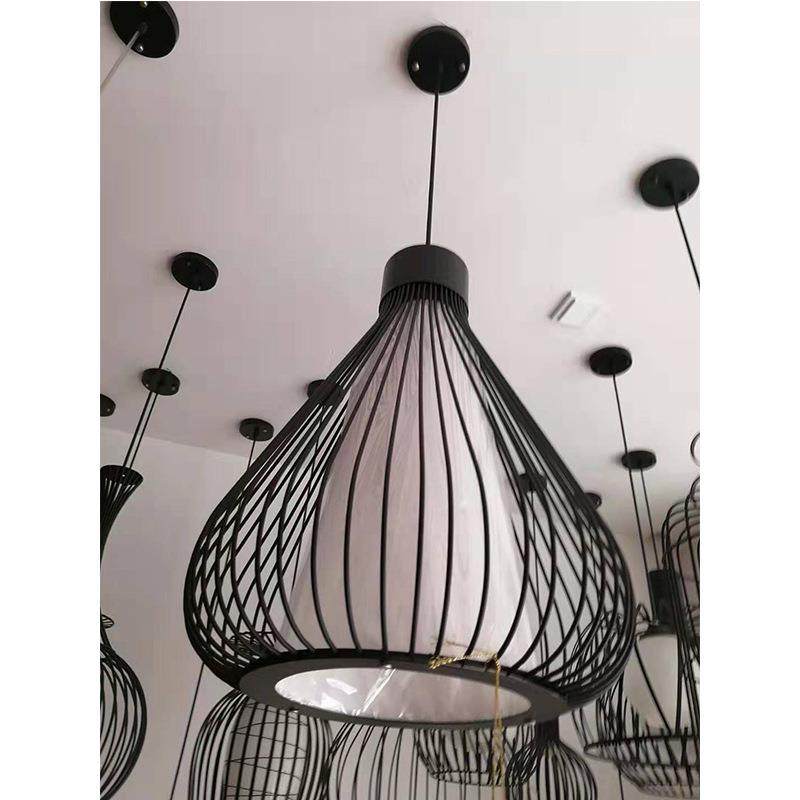 休宁县现代复古田园农家乐竹艺吊灯服装店网咖装饰吊灯铁艺吊灯