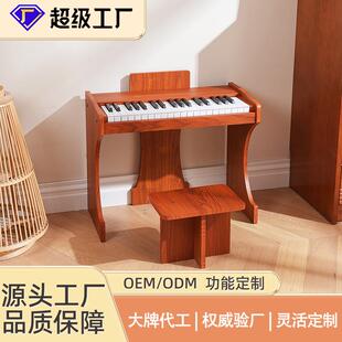 37键立式小木琴儿童钢琴玩具宝宝音乐启蒙电子钢琴儿童木制电子琴