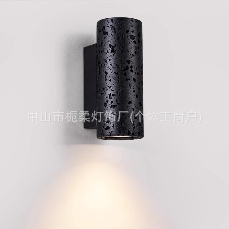 黑洞石防水壁灯意式极简室外庭院阳台外墙灯北欧露台花园户外灯具