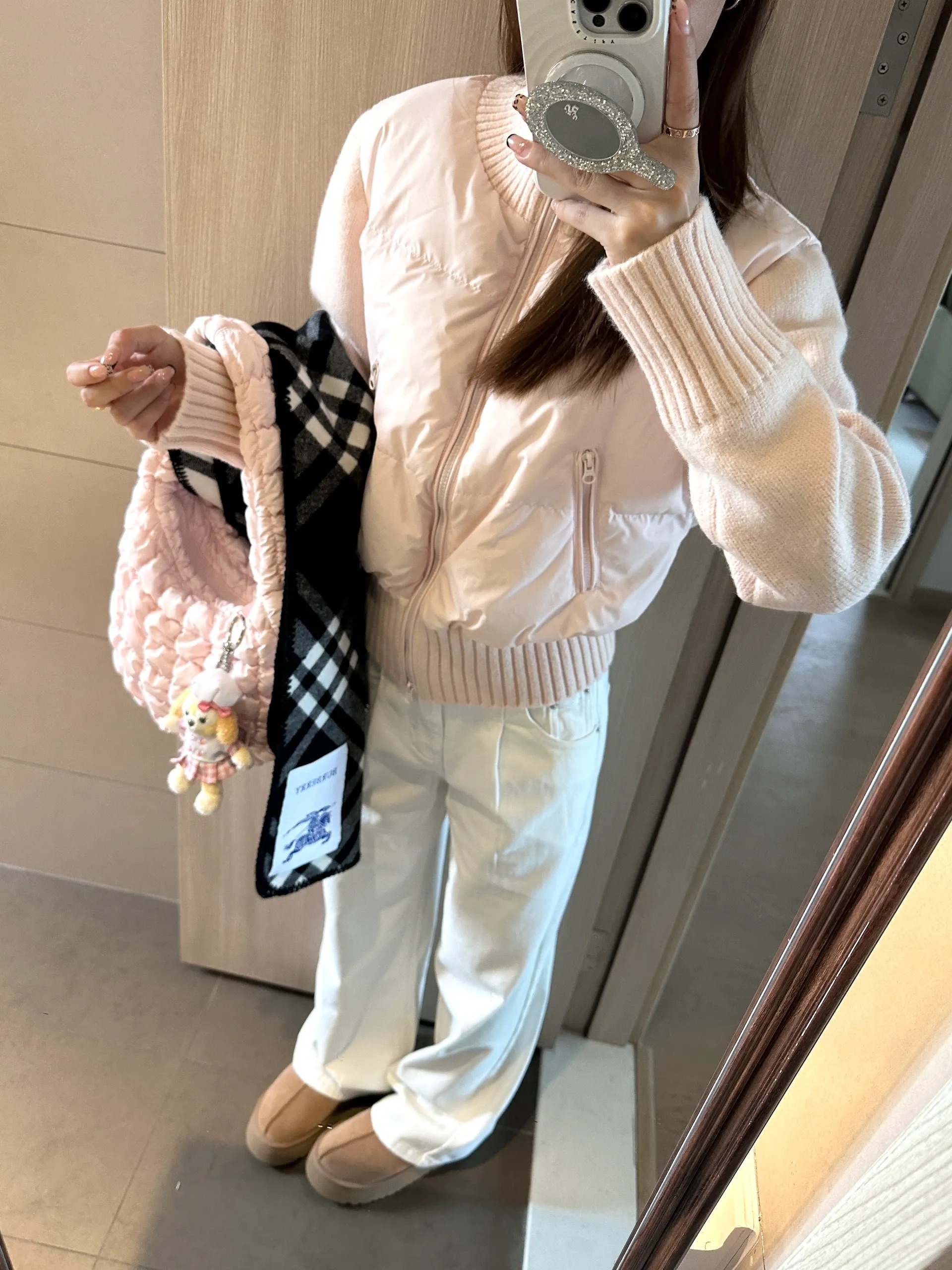 设计超好看针织拼接棉服女2025冬季新款小个子厚外套棉衣保暖棉袄