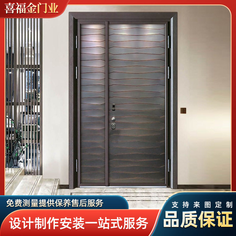 甲级防盗防爆门进户门家用单开子母门别墅大门口金雕铸铝门入户门