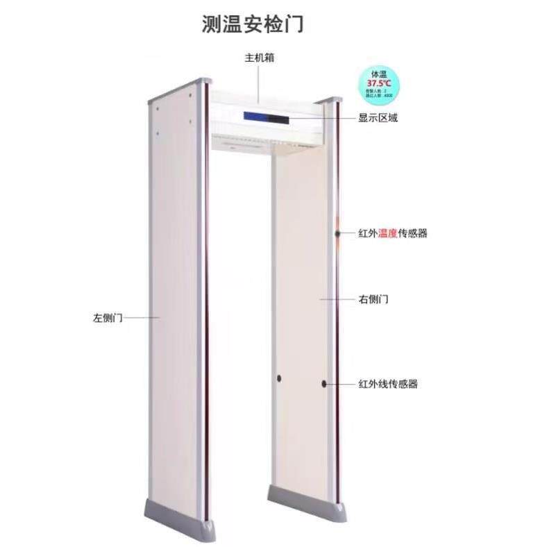 鸡西自动测温安检门通过式体测温门红外测温门小区测温门