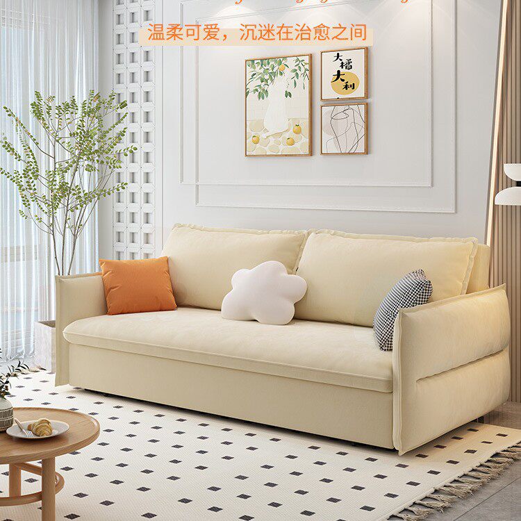 科技绒沙发床折叠两用一体小户型客厅阳台多功能双人带储物沙发床