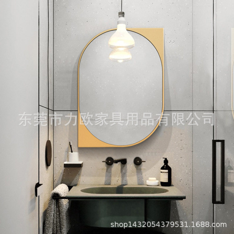 简约现代浴室镜卫生间镜子有框智能镜防雾带背光灯洗手间装饰镜