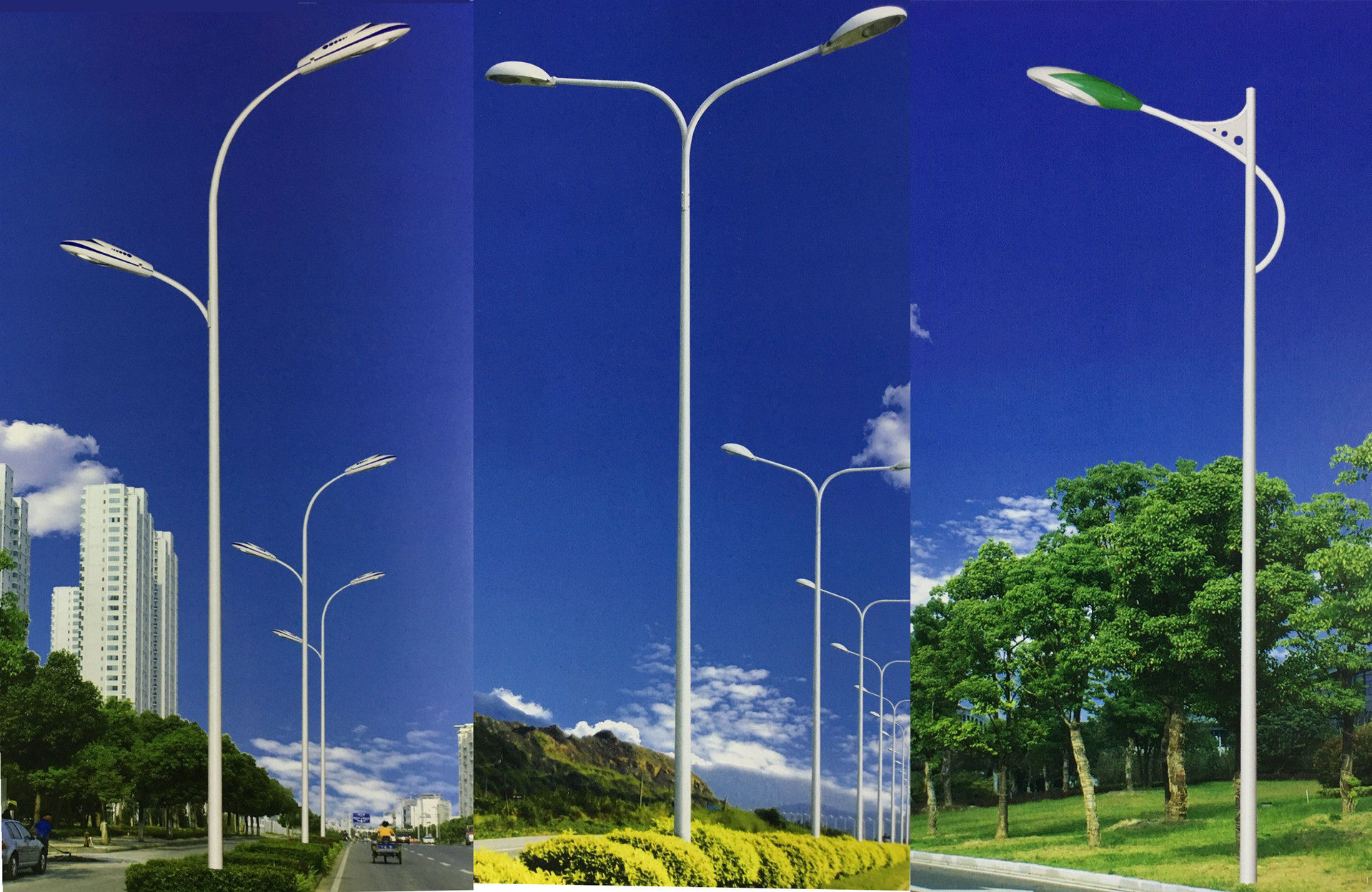 LED道路灯4/5/6米自弯臂 杆子 高杆灯厂区户外广场灯