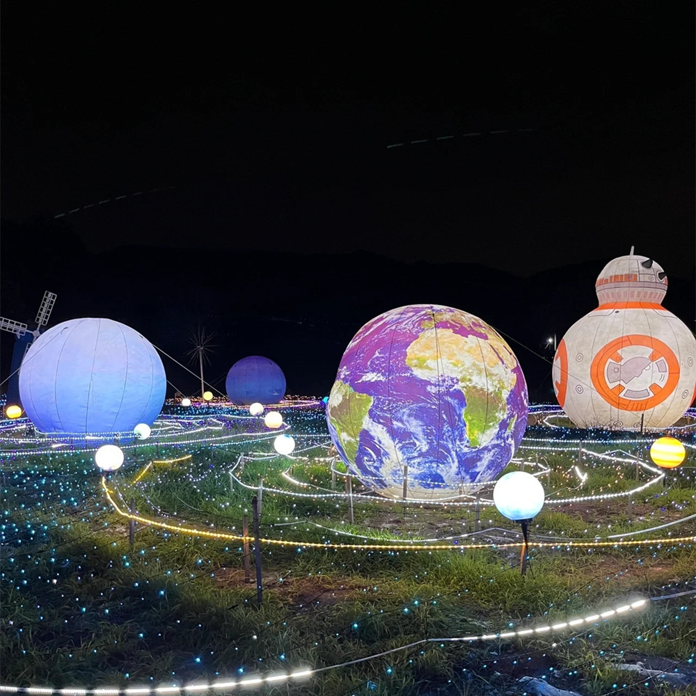 直供充气节庆日灯光地球 充气八大行星 九大行球灯光系列气球模型