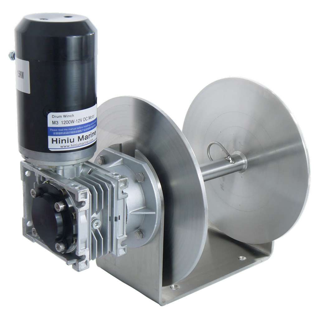 游艇12V 24V 1500 2000W 316L不锈钢卧式绞盘适合 6 至 18 米船舶