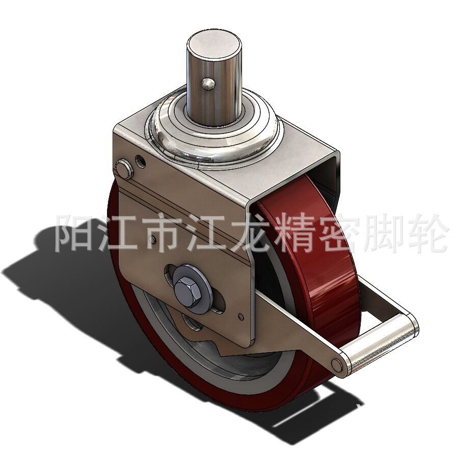 欧洲款式鹰架轮垂直脚手架脚轮静音TPR插杆脚轮橡胶家具滚轮直销