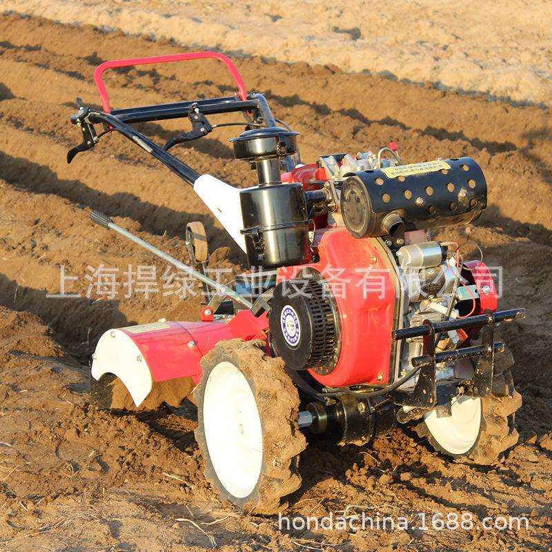 170型微耕机小型多用汽油四驱农用耕地机汽油开沟家用翻地旋耕机图片