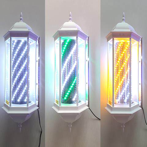 美发转灯旋转理发店LED复古奢华发廊户外宫灯挂墙防水灯箱厂锦标