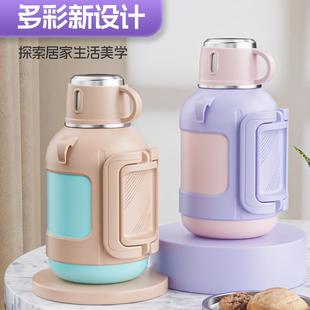316食品级大容量保温壶2升家用户外运动水壶便携背带手提焖茶壶2L