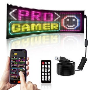 爆款LED车载广告屏全彩显示超薄柔性屏门店招牌滚动走字 双排显示