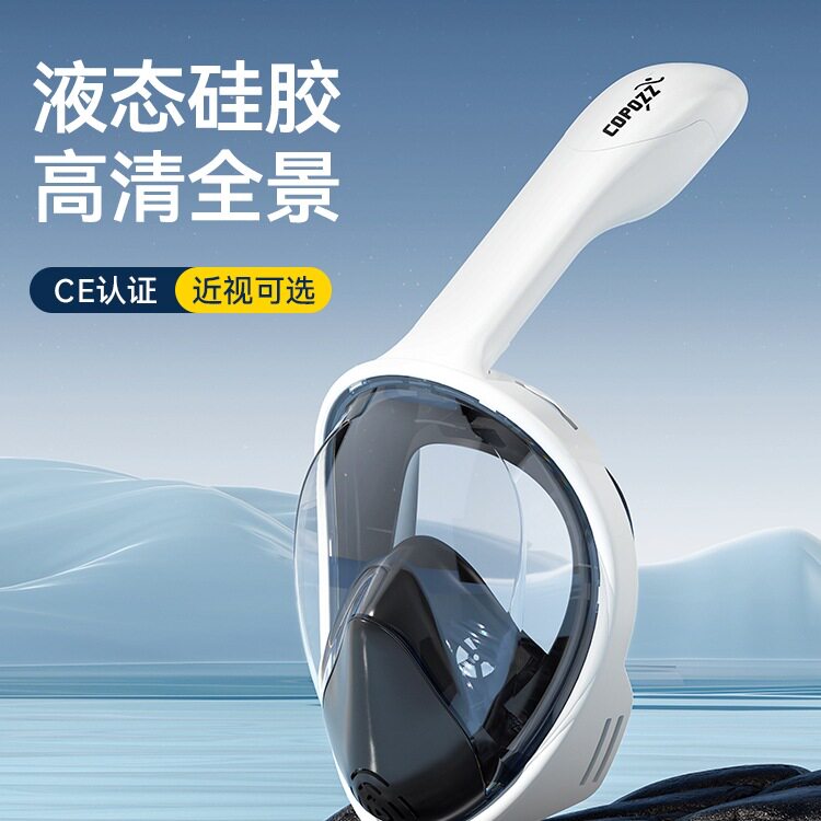 浮潜装备面罩三宝潜水眼镜儿童成人近视全脸式呼吸干式面镜潜水用
