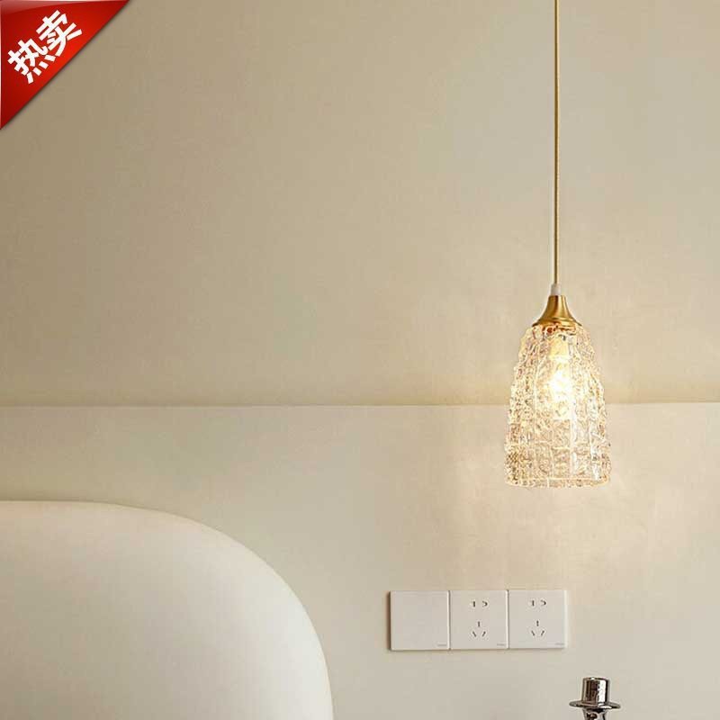 卧室床头吊灯小吊线灯单头法式复古高级感氛围轻奢美式简约小吊灯