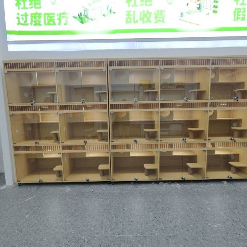 猫笼子繁育猫笼别墅猫柜展示柜寄养实木猫舍宠物店猫产房猫咪布类