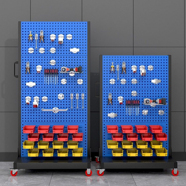 工具架物料整理架洞洞板挂板五金置物工具车多功能车间移动展示架