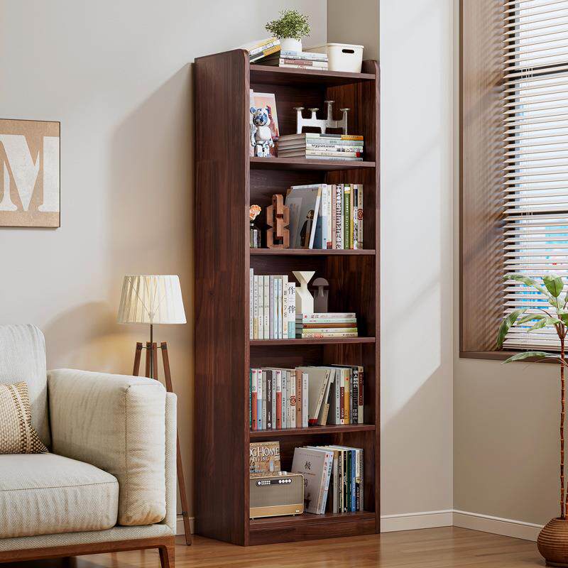 实木转角书架置物架落地客厅家用一体靠墙窄缝书柜收纳柜子储物柜