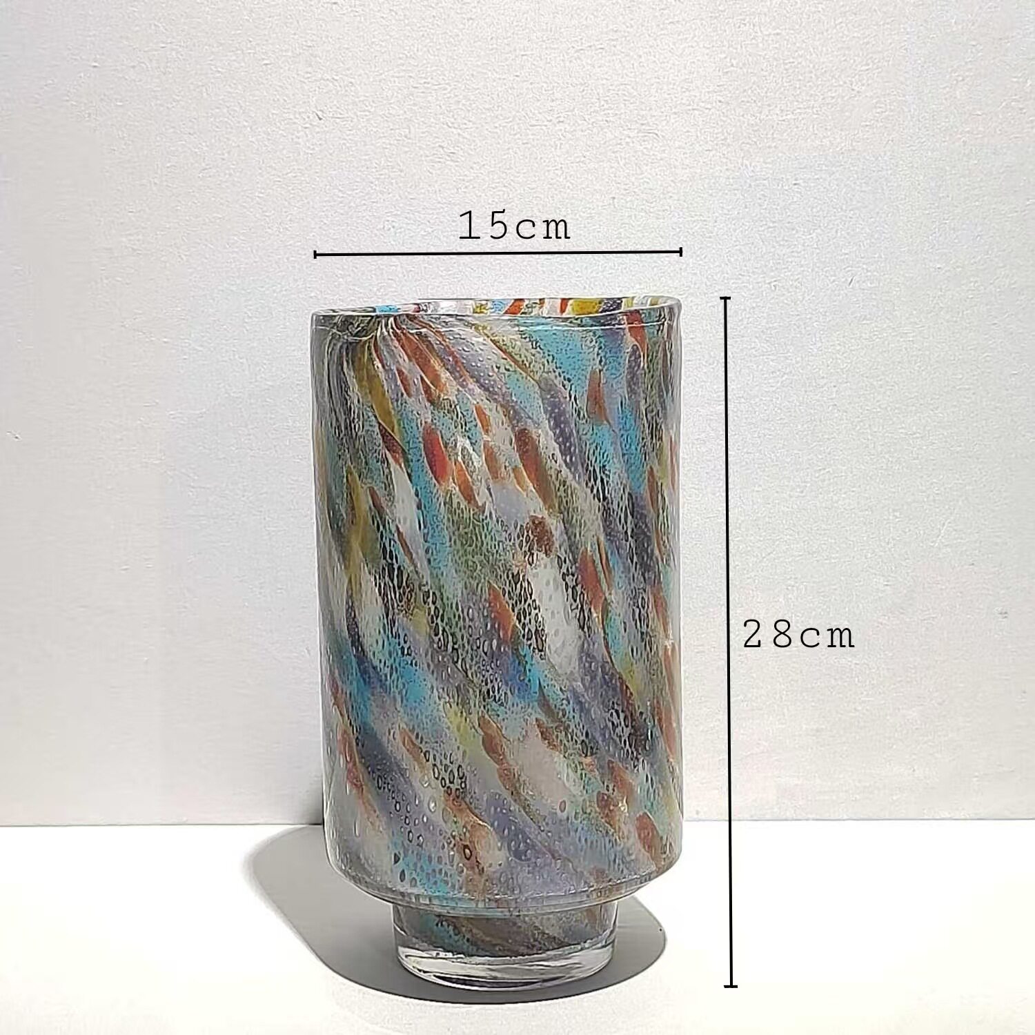 现代中式洽谈桌桌面插花装饰花瓶摆件家居样板房混彩台面软装摆件