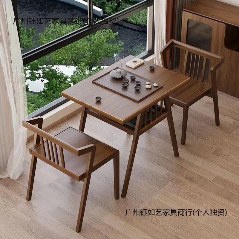 实木阳台桌椅三件套组合茶桌休闲椅子家用喝茶小户型简约一桌二椅