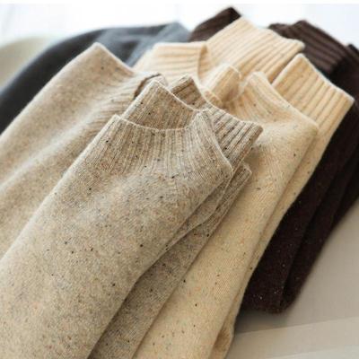 100%纯羊毛衫半高领彩点羊绒打底