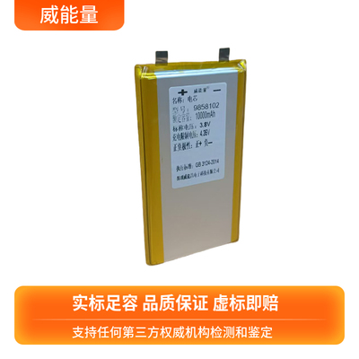 9858102聚合物锂电池3.8v10000