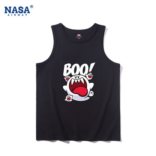 NASA AW联名玛丽马里奥布布鬼王幽灵Boo男女中大童装纯棉背心T恤