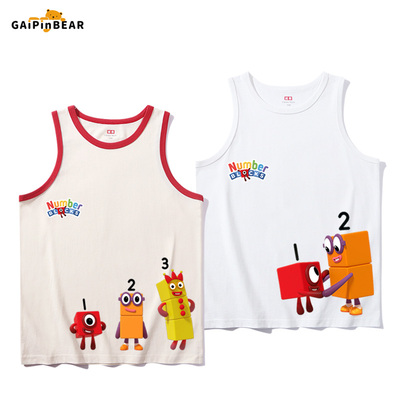 数字积木number blocks周边纯棉儿童背心夏季男女生简约无袖吊带