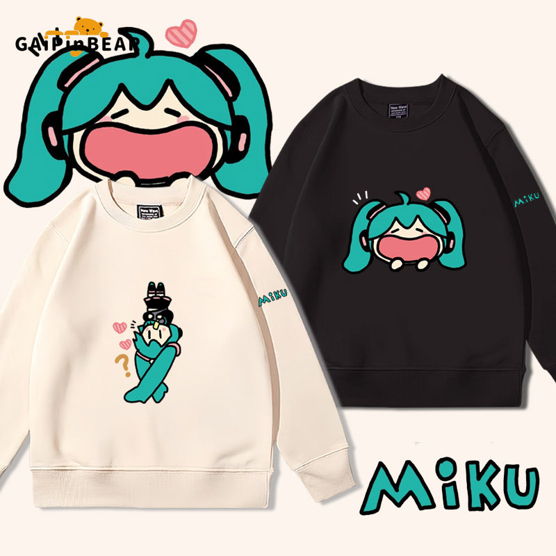 初音未来Q版卡通圆领卫衣