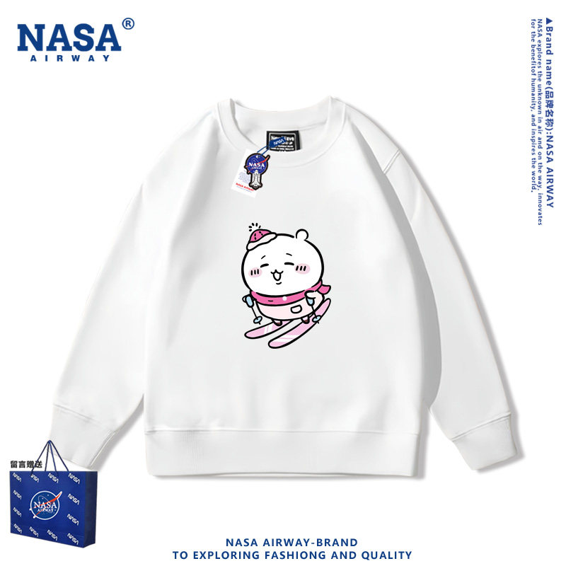 NASA联名吉伊卡哇乌萨奇小八滑雪卡通儿童圆领卫衣男女秋冬上衣服