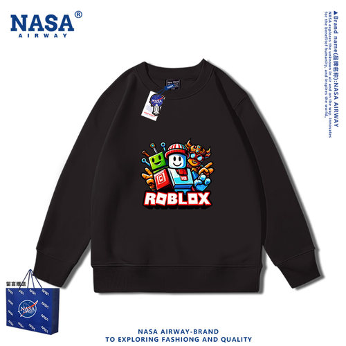NASA AW彩色虚拟世界roblox罗布乐思游戏周边圆领卫衣男女秋冬款