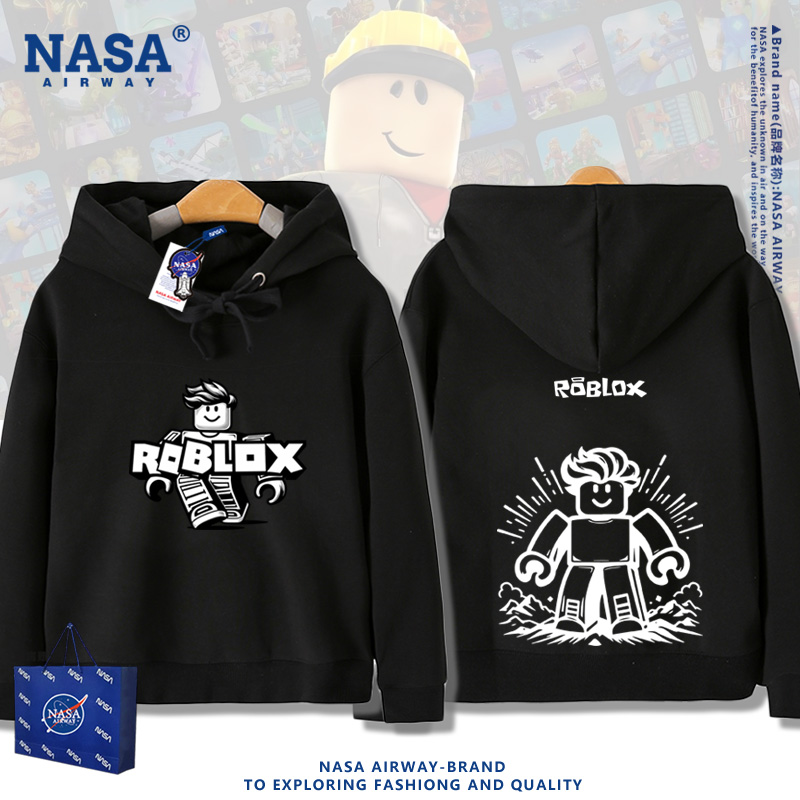 NASA联名roblox虚拟世界罗布乐思周边儿童男女连帽卫衣春秋上衣服