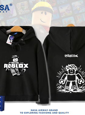 NASA联名roblox虚拟世界罗布乐思周边儿童男女连帽卫衣春秋上衣服