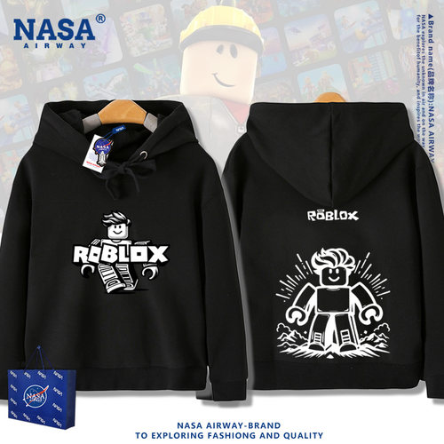 NASA联名roblox虚拟世界罗布乐思周边儿童男女连帽卫衣秋冬上衣服