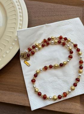 蛇年红运新中式撞色玛瑙项链