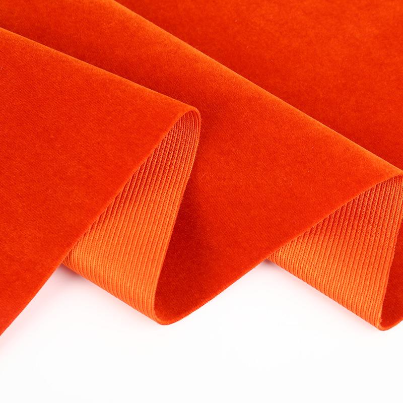 直销新款250g港形平绒布料 单面经编植绒丝绒面料 服装连衣裙旗袍