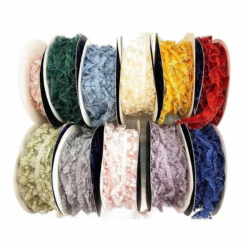 直销新款蕾丝花边带窗帘波浪花边内衣袜子婚纱松紧带diy手工织带