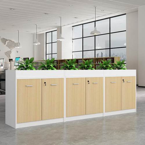 直销新款办公室隔断柜花槽柜矮柜文件柜子木质资料储物柜带锁花草