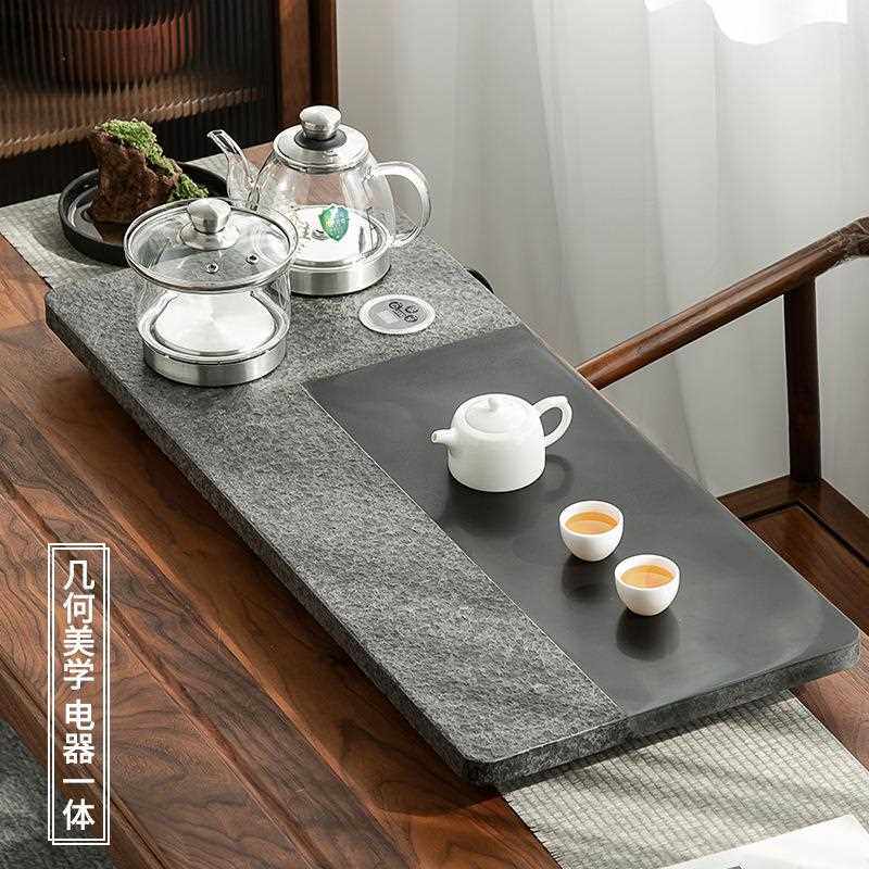 直销新款乌金石茶盘茶具套装全自动上水茶台烧水壶一体式带电磁炉