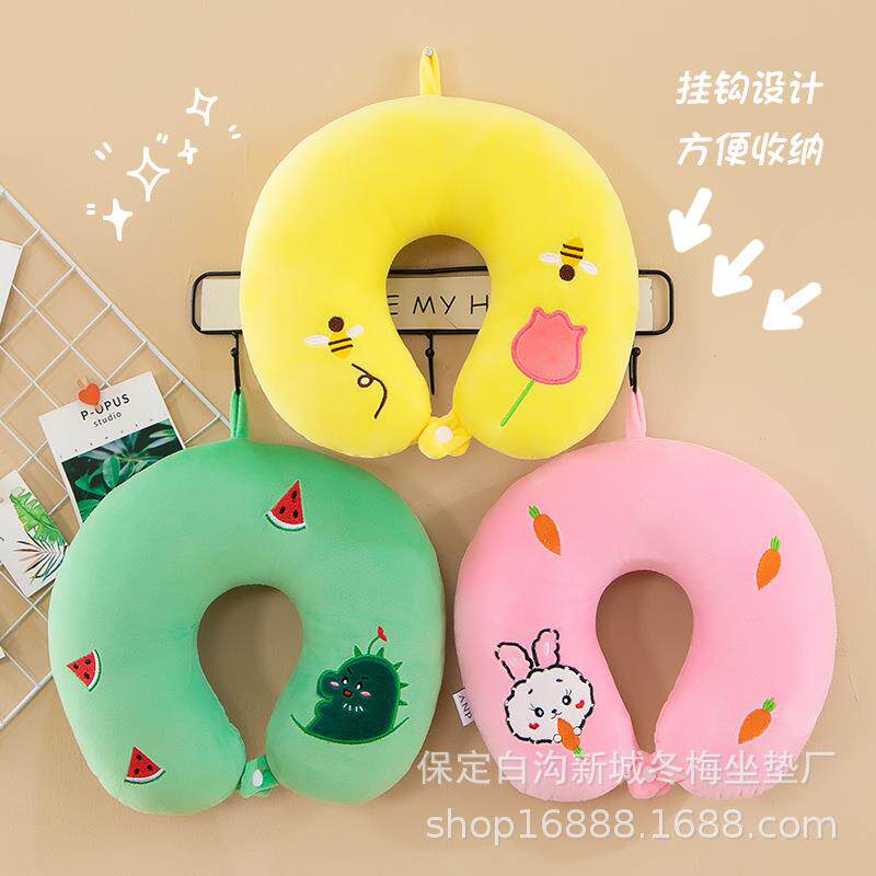 直销新款卡通u型枕办公室学校午睡护颈枕开车旅行便携飞机枕头印l