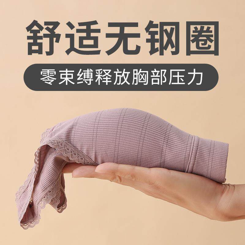 新款直销妈妈内衣女无扣文胸无钢圈中老年背心式大码棉莫透气50岁
