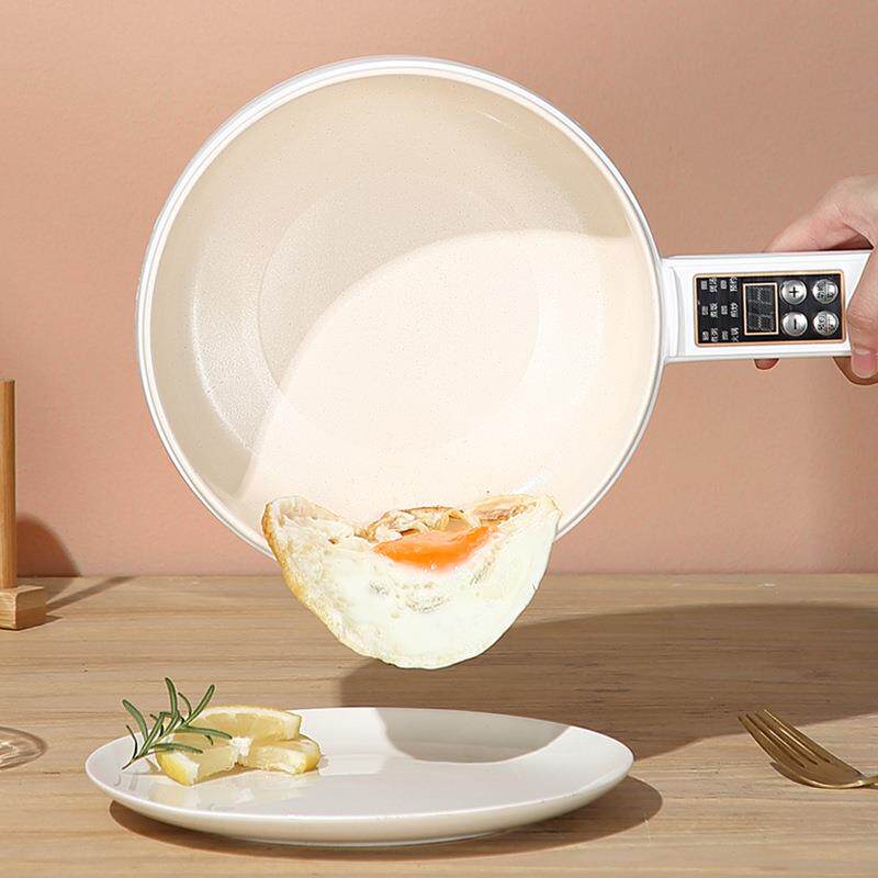 直销新款家用小电锅小白锅 电煮锅陶瓷不粘 长柄锅多功能电火锅宿