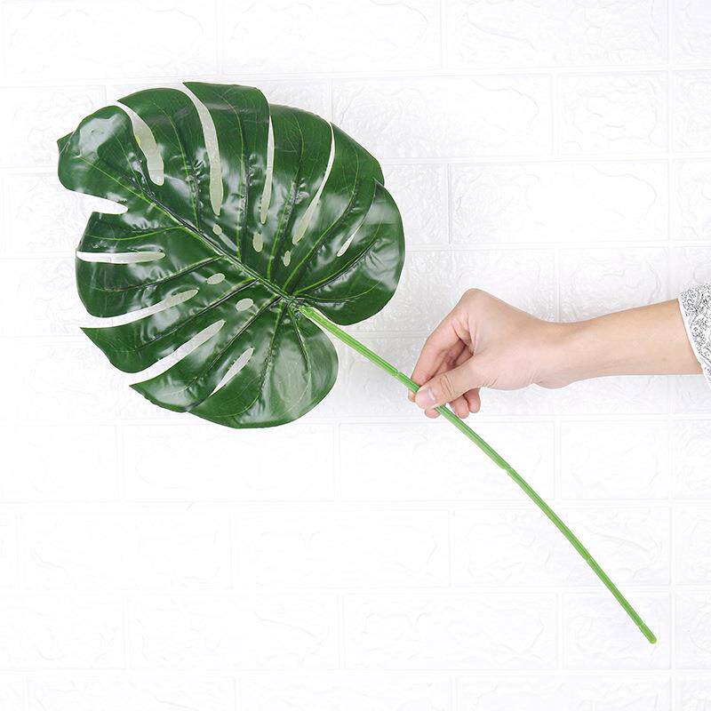 新款直销田园乡村 装饰品摆放仿真过胶龟贝叶低价植物墙绿叶装饰