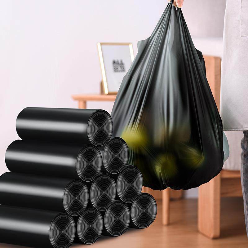 直销新款[]手提垃圾袋家用加厚酒店物业垃圾袋连卷背心垃圾袋