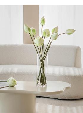 直销新款直筒玻璃花瓶 马醉木雪柳水培富贵竹花器 透明落地摆件in