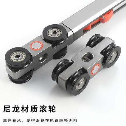 直销新款吊轨推拉联动门配件 极窄铝框三四推拉移门木门顺向联动