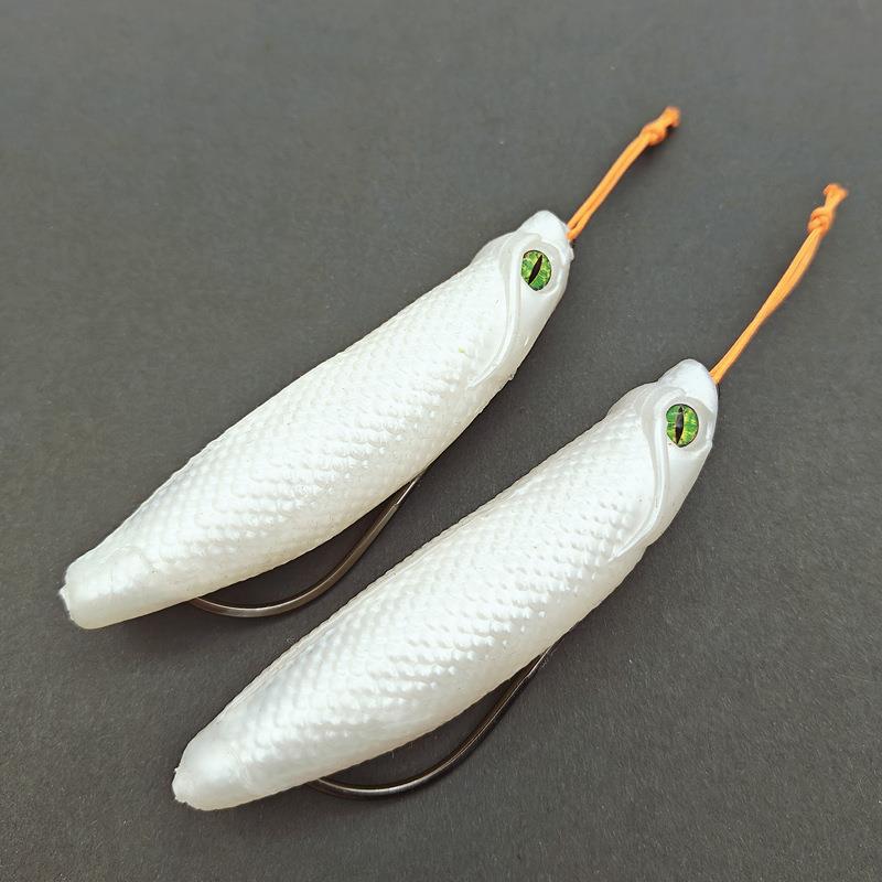 直销新款改装版大虫道浮水软虫19.5克远投雷强软饵钓滑口黑鱼路亚