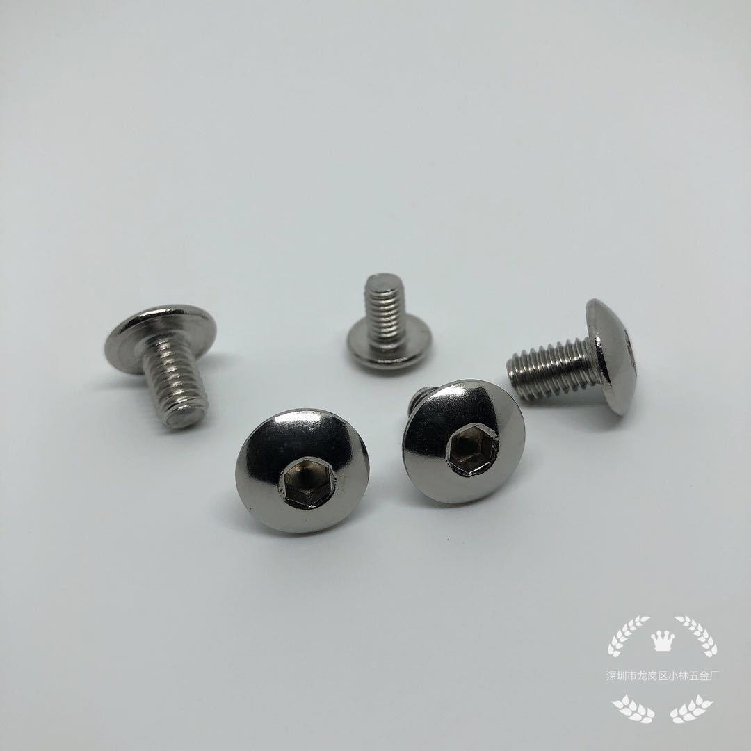 直销新款304不锈钢大扁头内六角螺丝TM5*12圆杯大扁半圆头螺钉内